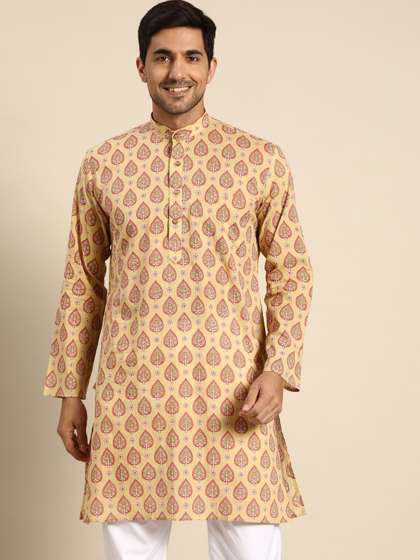 RAJUBHAI HARGOVINDAS Men Ethnic Motifs Printed Handloom Kurta