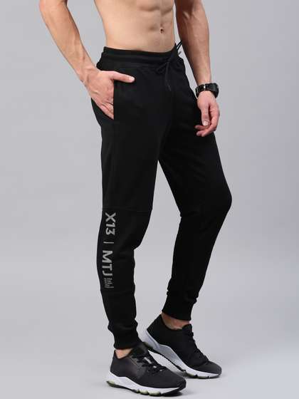 HRX by Hrithik Roshan Men Jet Black Solid Regular Fit Bio-Wash Lifestyle Jogger