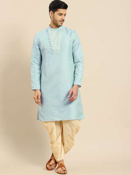 Amodh by Kisah Men Green Dobby Kurta