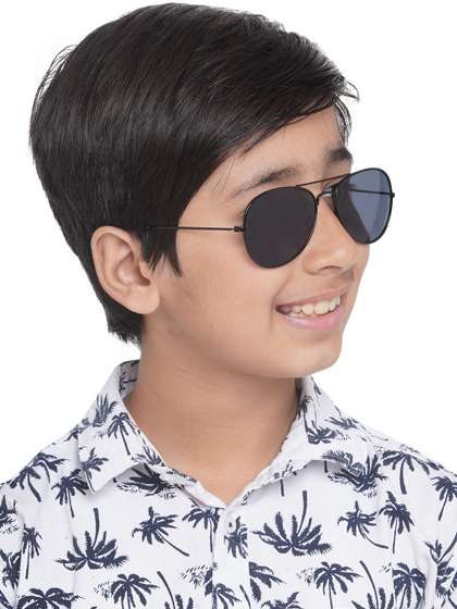 Carlton London Boys
                      Black Lens & Black Aviator Sunglasses with UV
                      Protected Lens
