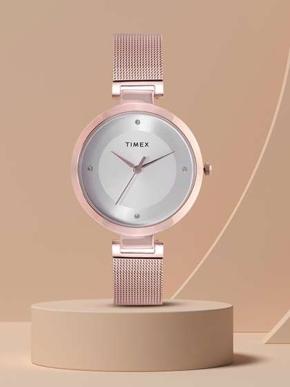 Timex Women
                        Silver-Toned Dial & Rose Gold-Toned Bracelet
                        Style Analogue Watch TWEL107SMU01