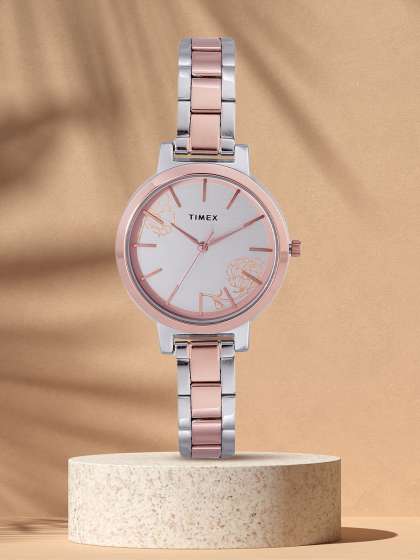 Timex Women Silver-Toned Dial & Multicoloured Bracelet Style Analogue Watch TWHL41SMU09