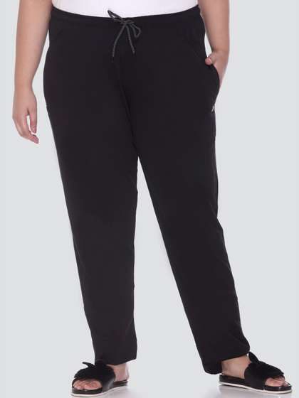 CUPID Plus Size Women
                      Black Solid Lounge Pants