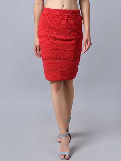 Rute Women Self Design Cotton Skirt