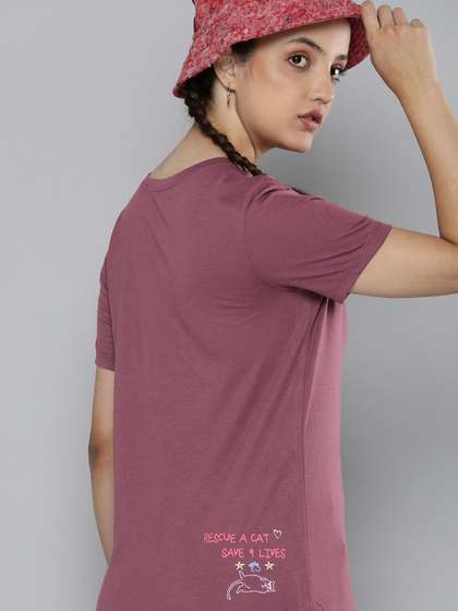 Price History of Skechers Women Typography T-shirt from Myntra