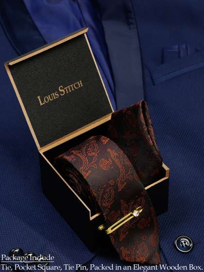 LOUIS STITCH Men Silk
                      Blend Necktie Accessory Gift Set