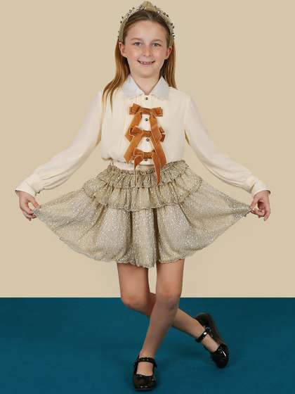 One Friday Girls Printed Flared Skirts