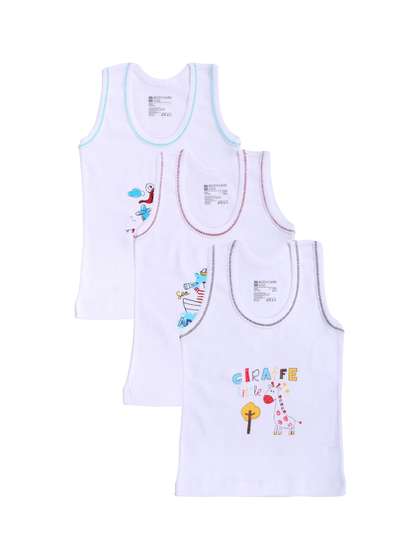 Bodycare Kids Infant
                      Boys Pack Of 3 Printed Cotton Innerwear Vests