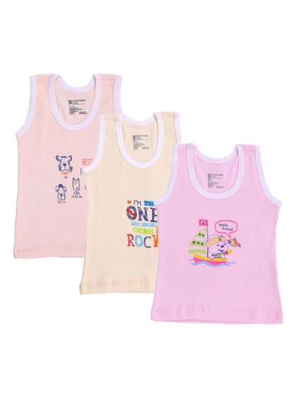 Bodycare Kids Infant
                      Boys Pack Of 3 Assorted Pure-Cotton Innerwear
                      Vests