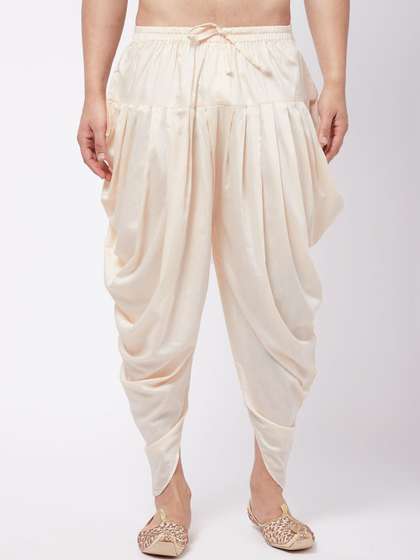 VASTRAMAY Men Cream
                      Coloured Solid Cowl Dhoti Pants
