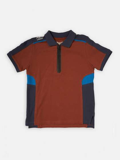 Angel & Rocket Boys Brown Polo Collar T-shirt