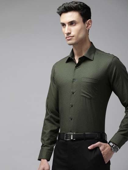 Van Heusen Men Pure Cotton Slim Fit Micro Checked Formal Shirt