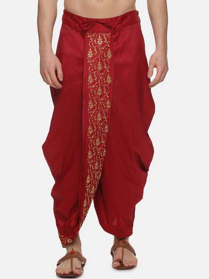 Sethukrishna Men
                        Maroon Embroidered Dhotis