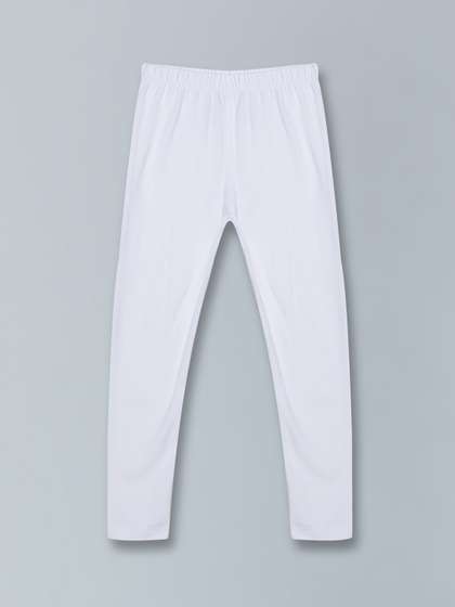KiddoPanti Girls White
                    Solid Ankle Length Leggings