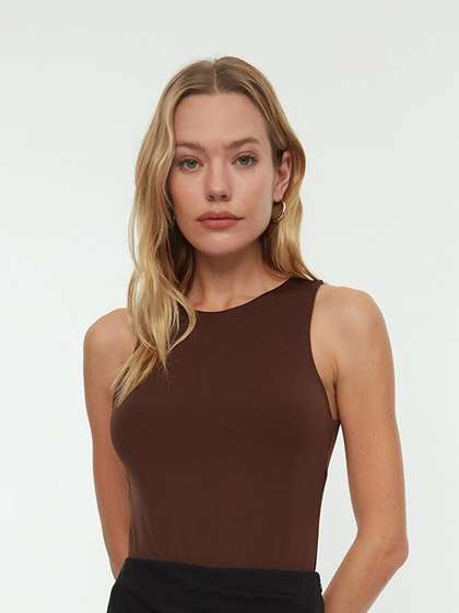 Trendyol Women Brown
                        Solid Bodysuit