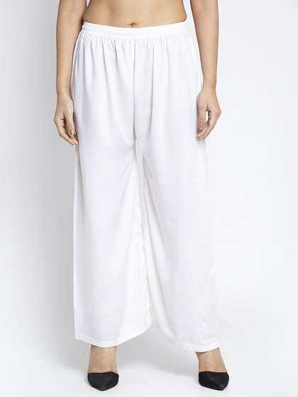 GRACIT Women White Ethnic Palazzos