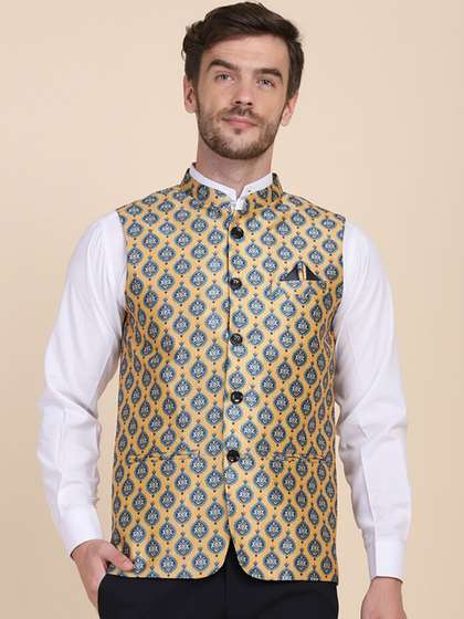 TAHVO Men Printed Woven Nehru Jackets