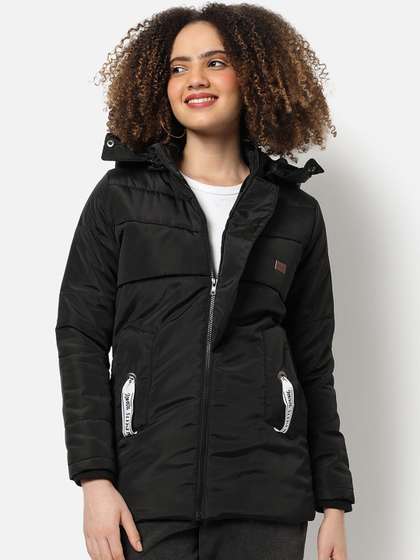 Campus Sutra Women
                        Black Outdoor Puffer Jacket