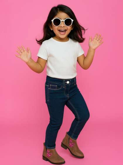 TALES & STORIES
                    Girls Blue Slim Fit Stretchable Denim Jeans