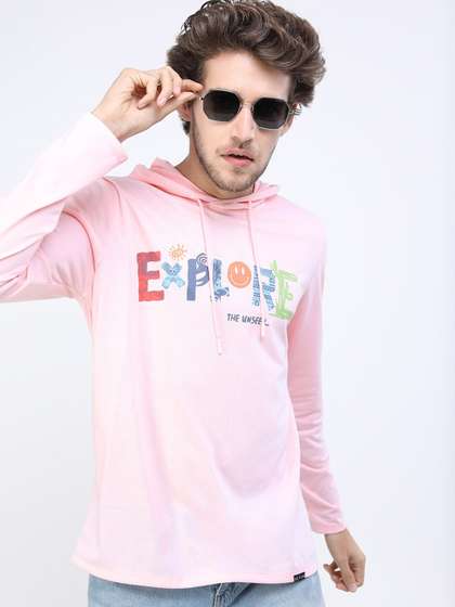 KETCH Men Pink Typography Printed Slim Fit T-shirt