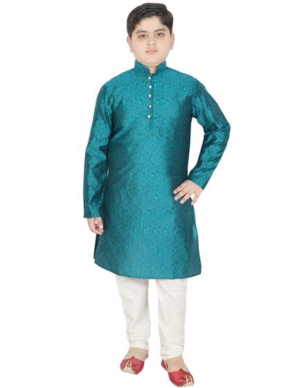 SG YUVRAJ Boys Green
                    Ethnic Motifs Kurta with Pyjamas