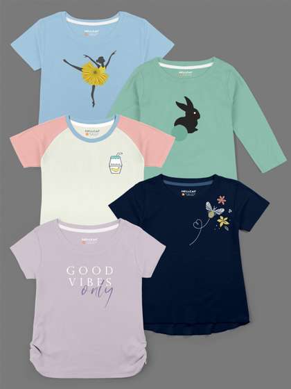 HELLCAT Girls Pack of 5 T-shirt