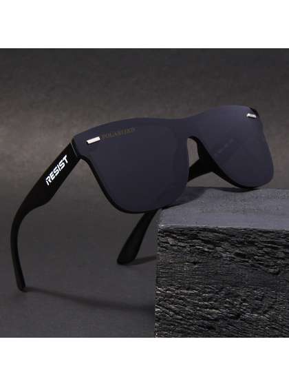 RESIST EYEWEAR
                        Unisex Black Lens & Black Wayfarer
                        Sunglasses with Polarised and UV Protected Lens