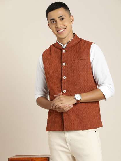 Taavi Men Woven Legacy Nehru Jacket