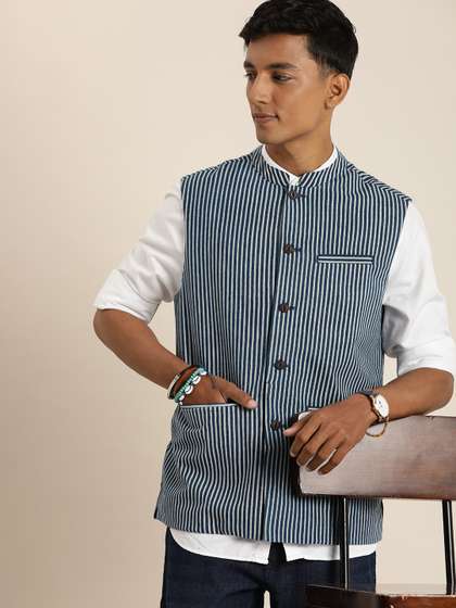 Taavi Men Indigo Nehru Jacket