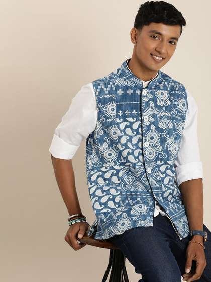 Taavi Men Indigo Nehru Jacket