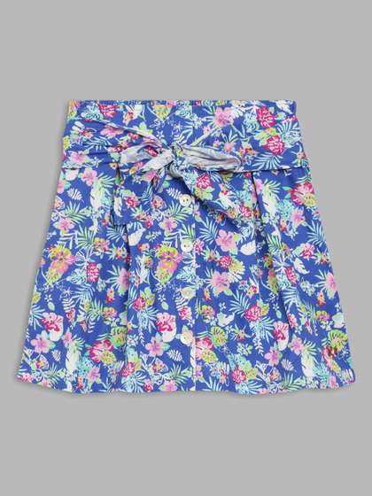 Blue Giraffe Girls Printed Flared Skirts