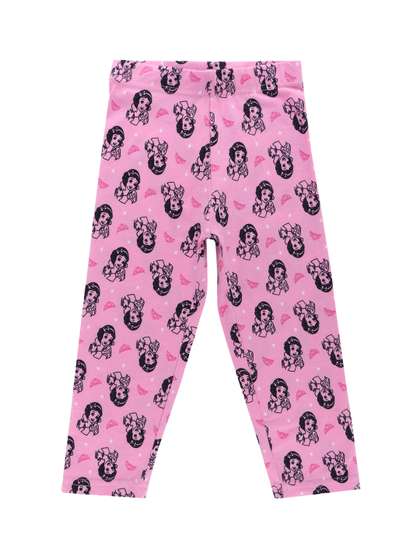 Bodycare Kids Girls Pink
                    & Black Printed Cotton Leggings