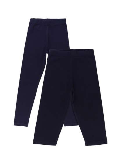 Bodycare Kids Girls Pack
                    Of 2 Solid Cotton Leggings