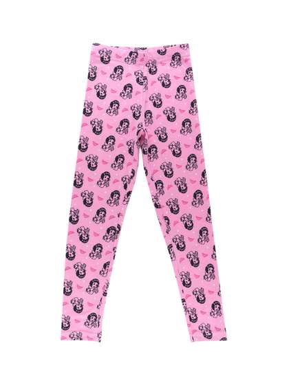 Bodycare Kids Girls
                      Pink & Black Printed Ankle Length Leggings