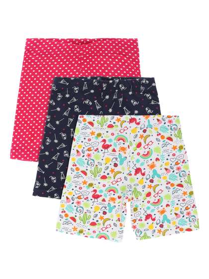 Bodycare Kids Girls Pack
                    of 3 Assorted Floral Printed Shorts