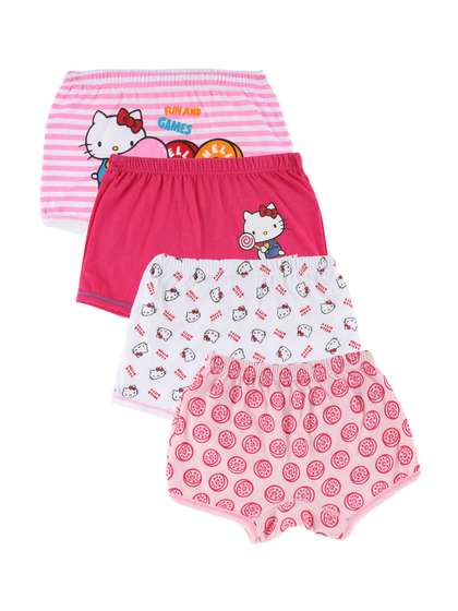 Bodycare Kids Girls
                      Pack Of 4 Assorted Hello Kitty Conversational
                      Printed Shorts