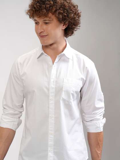 HIGHLANDER Men White
                        Slim Fit Casual Shirt