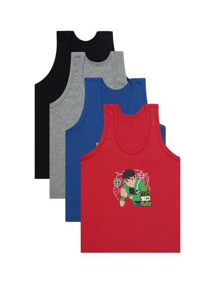 Bodycare Kids Boys Pack
                    Of 4 Assorted Ben 10 Cotton Innerwear Vests