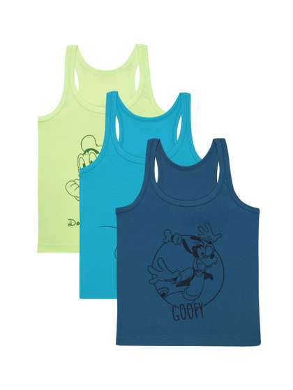 Bodycare Kids Boys
                      Pack Of 3 Assorted Mickey & Friends Printed
                      Innerwear Tank Vests