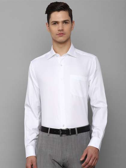 Louis Philippe Men White Solid Pure Cotton Slim Fit Formal Shirt