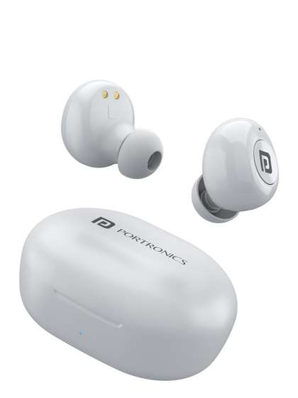 Portronics White
                      Harmonics Twins S3 Smart TWS Bluetooth Earbuds