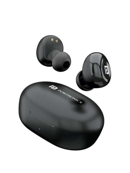 Portronics Black
                        Harmonics Twins S3 Smart TWS Bluetooth Earbuds