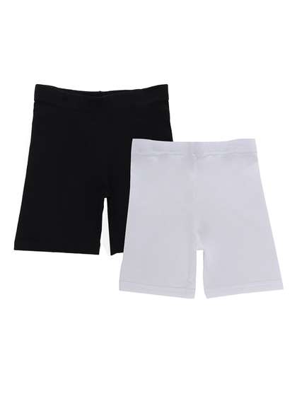 Bodycare Kids Girls Pack
                    Of 2 White & Black Shorts