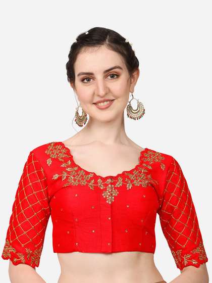 PUJIA MILLS Embroidered Saree Blouse