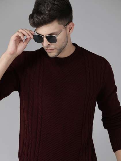 Price History of Roadster Men Self Design Pullover from Myntra