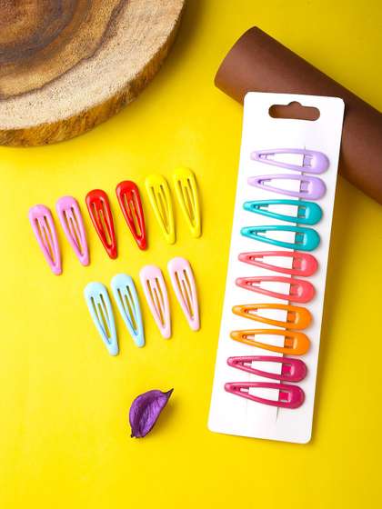 Melbees by Yellow
                      Chimes Girls Set of 20 Multicolor Tic Tac Hair
                      Clips Snap Hair Clips