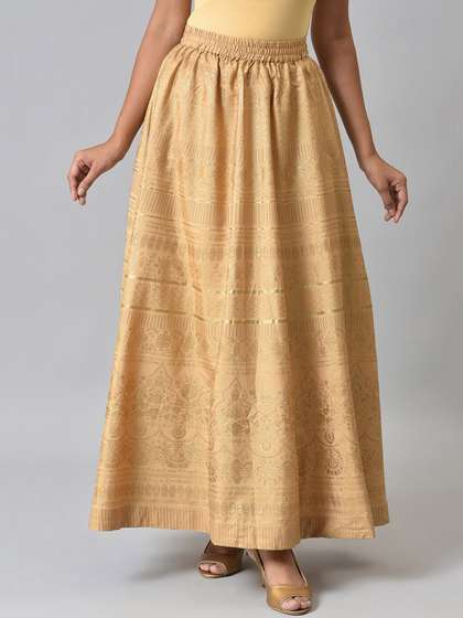 AURELIA Women Printed Flared Maxi Skirts