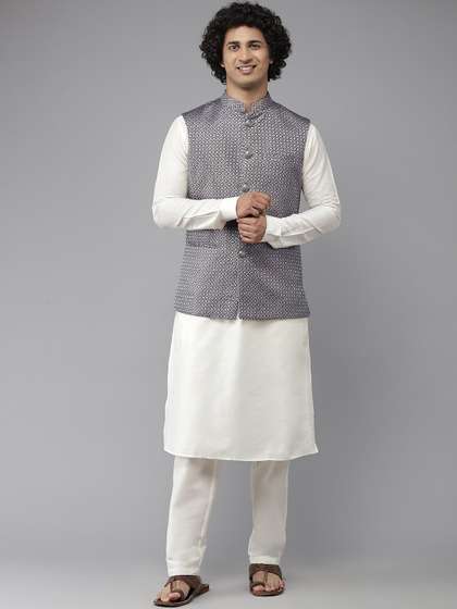 See Designs Men Woven Design Nehru Jacket