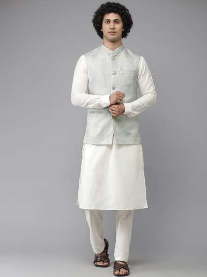 See Designs Men Woven-Design Nehru Jacket