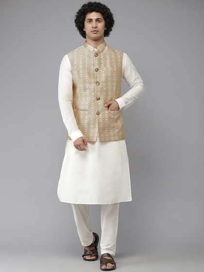 See Designs Men Woven Jacquard Nehru Jacket